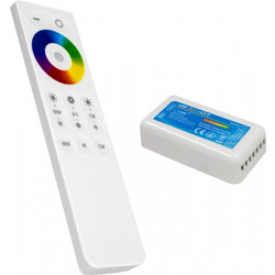 GLOBOSTAR RGBCONTROLLER 73424 Σετ Dimmer / Controller με RF Ασύρματο Χειριστήριο με 3 x 6.7A 160W Κανάλια DC 12-24V 20.1A 480W Max IP20 - RF2.4Ghz SYNC - Μ8.5 x Π4.5 x Υ2.5cm
