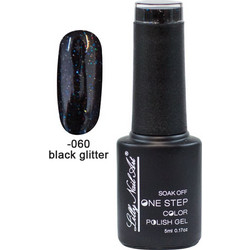 Lilly Nail Art One Step Black Glitter 5ml