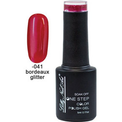 Lilly Nail Art One Step Bordeaux Glitter Ημιμόνιμο Βερνίκι Νυχιών 5ml