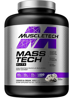 MuscleTech Mass Tech Elite Cookies & Cream Πρωτεΐνη Ορού Γάλακτος Όγκου 3.18kg