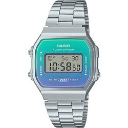 Casio Vintage Ψηφιακό Ανδρικό Ρολόι Χρονογράφος με Ασημί Μεταλλικό Μπρασελέ A-168WER-2AEF