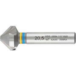 Wurth Κωνική Φρέζα Κίτρινος/Μπλε δακτύλιος HSS 90D Zebra DIN 335C D25MM