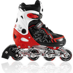 Amila Inline Αυξομειούμενα Rollers Παιδικά Μαύρα Κόκκινα 48917