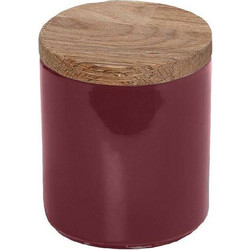 Δοχείο κουζίνας stoneware κόκκινο με ξύλινο καπάκι 0.3 λτ. Essentials