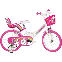 Dino Bikes Unicorn 14" White/Pink