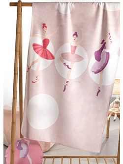 Saint Clair Ballerinas Παιδική Πετσέτα Θαλάσσης Ροζ 75x155cm