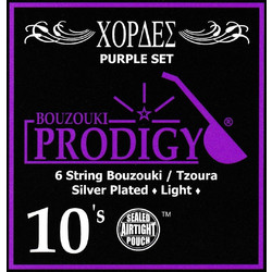 Prodigy Purple 10s Σετ 6 Χορδές Μπουζουκιού Silver Plated Copper 10-22" Light Tension