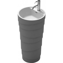 Inter Ceramic iStone Νιπτήρας Μπάνιου Δαπέδου Στρογγυλός 45x90cm Γκρι 4590G