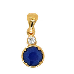 Μενταγιόν Anastasios Creations χρυσό ασήμι 925 με swarovski royal blue FM513