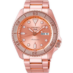Seiko 5 Sports Ανδρικό Ρολόι Αυτόματο με Ροζ Χρυσό Μεταλλικό Μπρασελέ SRPE72K1