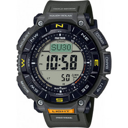 Casio Pro Trek Ψηφιακό Ανδρικό Ρολόι Χρονογράφος Solar με Πράσινο Καουτσούκ Λουράκι PRG-340-3ER