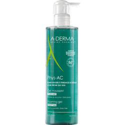 A-Derma Phys-Ac Purifying Foaming Gel Καθαρισμού Προσώπου για Ακμή 400ml