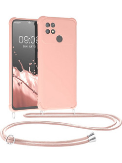 KWmobile Matte Θήκη Σιλικόνης με Λουράκι Λαιμού Xiaomi Poco C40 - Mother Of Pearl (59619.154)