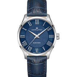 Hamilton Jazzmaster Γυναικείο Ρολόι με Μπλε Δερμάτινο Λουράκι H42211655