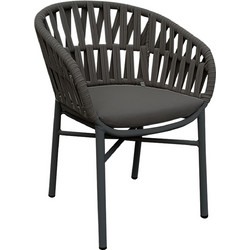 HomeMarkt Πολυθρόνα Κήπου Αλουμινίου Γκρι HM5857.01