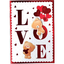 Κάρτα Love Με αρκουδάκια σε λευκό φάκελο 17x12cm Μαλέλης