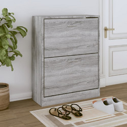vidaXL Παπουτσοθήκη Ξύλινη Γκρι Μ63xΠ24xΥ81cm 342562