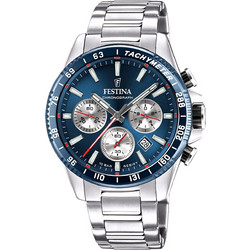 Festina Ανδρικό Ρολόι Χρονογράφος με Ασημί Μεταλλικό Μπρασελέ F20560/2