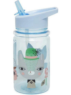 Petit Monkey Lama & Friends Παιδικό Μπουκάλι Πλαστικό BPA Free Μπλε 400ml