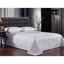 Γαρύφαλλο Σεντόνι King Size Βαμβακερό 280x290 Ριγέ Λευκό
