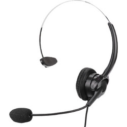 Ακουστικά κεφαλής Noozy Μαύρο - Ασημί 3,5mm με Μικρόφωνο για Σταθερά και Ασύρματα Τηλέφωνα Noozy
