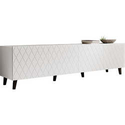 PoliHome Έπιπλο Τηλεόρασης Ξύλινο Λευκό Μ200xΠ42xΥ52cm Asti 162581499
