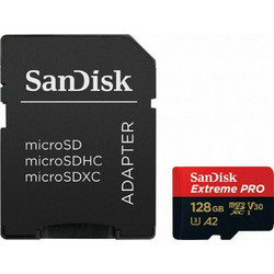 Sandisk Extreme Pro microSDXC 128GB Class 10 U3 V30 UHS-I A2 200MB/S + Adapter