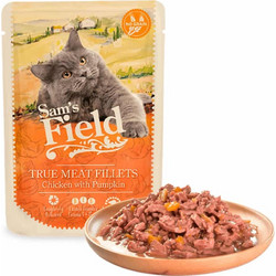 Sam's Field Cat Pouch Κοτόπουλο & Κολοκύθα 85gr