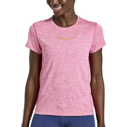 Saucony Stopwatch Short Sleeve Γυναικείο Αθλητικό T-Shirt Φούξια SAW800370-FQH