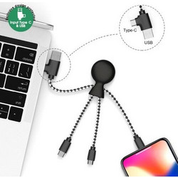 XOOPAR MR.BIO ECO FRIENDLY MULTI USB CABLE BLACK-WHITE