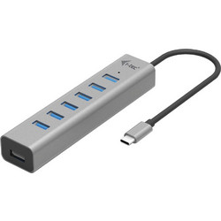 I-tec C31HUBMETAL703 USB Hub 3.0 USB-C με 7 Θύρες USB-A & Εξωτερική Παροχή Ρεύματος