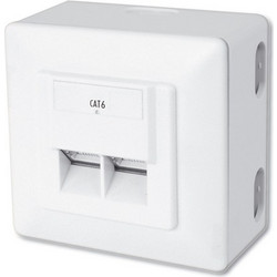 Digitus DN-9006-N, Πρίζα Επιτοίχια / Χωνευτή STP 2*RJ45 CAT6