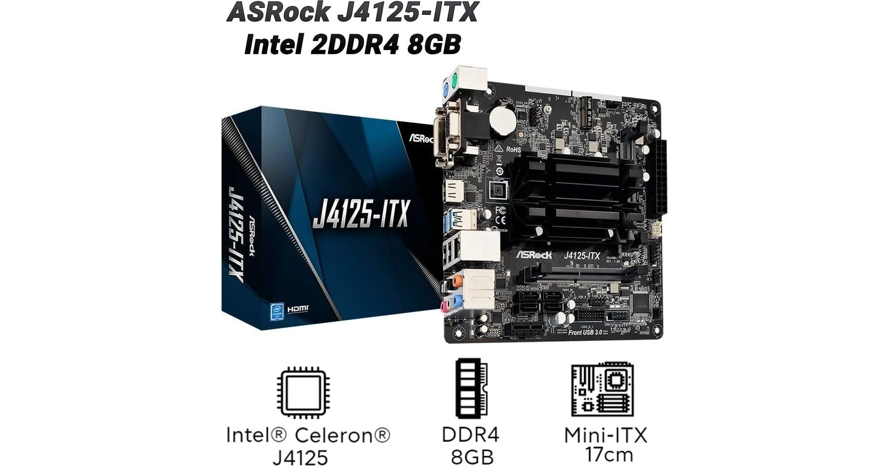 Asrock J4125-ITX Motherboard Mini ITX με Intel 1090 Socket