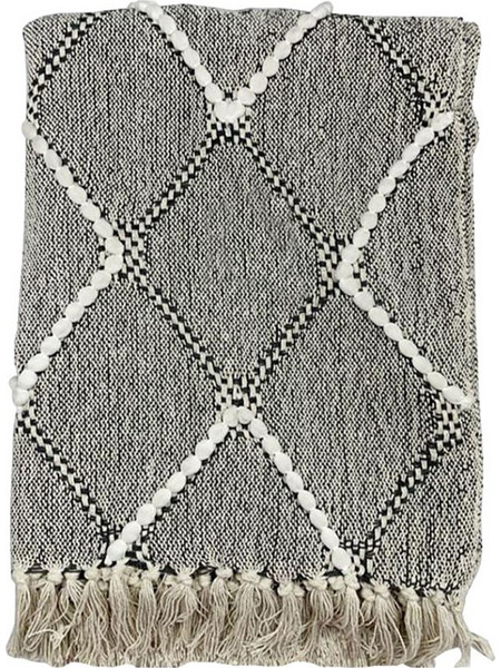 DEHO ΡΙΧΤΑΡΙ ΒΑΜΒΑΚΙ POLYESTER ΛΕΥΚΟ ΜΑΥΡΟ 130x170cm c442465