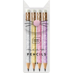 Interdruk Μολύβια με Γόμα Mini Glitter 4 τεμ. (315618)