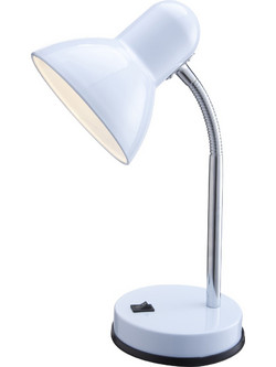 Φωτιστικό Γραφείου Επιτραπέζιο Basic 1xE27 Max40W Πλαστικό Λευκό