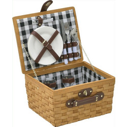 Inart Καλάθι Πικ Νικ Σετ για 2 Ψάθινο 33x27x18cm NaturalΚωδικός: 24633300