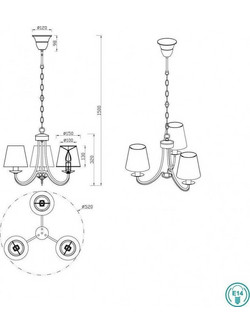 Trio Lighting Cortez Πολυέλαιος 3xE14 O66cm με Καπέλα Γκρι 110600378Κωδικός: 17669839