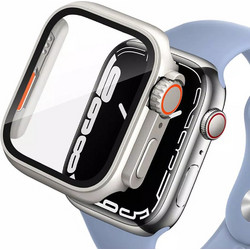 Tech-Protect Defense360 Πλαστική Θήκη Tempered Glass για Apple Watch 4 / 5 / 6 / SE 44mm Ασημί Πορτοκαλί
