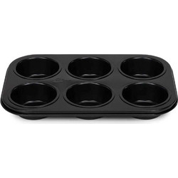 Patisse Φόρμα Ζαχαροπλαστικής για Muffins / Κέικ 27x18cm 6τμχ Μαύρο 221.2892.1