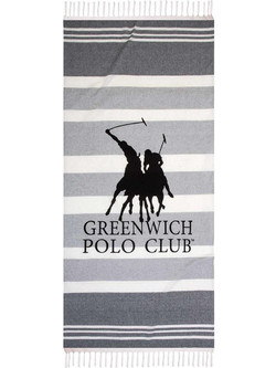 Greenwich Polo Club 3841 Πετσέτα Παρεό Θαλάσσης Γκρι 80x170cm