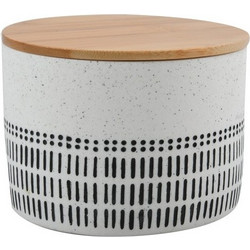 Βάζο Για Βαμβάκι Ρητίνη Bamboo Yuma White/Black 11x7,5 - Spirella