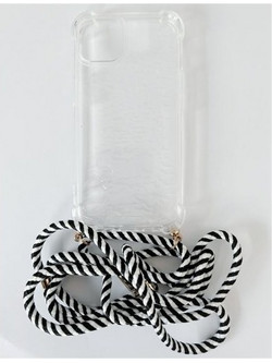 GOOSPERY CLEAR CASE WITH STRAP IPHONE 11 (BLACK / WHITE)