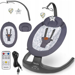 Lionelo Ralf Relax Μωρού Κούνια με Μουσική έως 9kg Grey Graphite