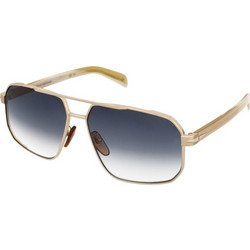 David Beckham DB7102/S 06S/08 Ανδρικά Γυαλιά Ηλίου Aviator Κοκάλινα Χρυσά με Μπλε Degradee Φακό