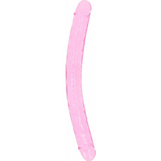 Shots RealRock Crystal Jelly Διπλό Dildo 45cm Ροζ