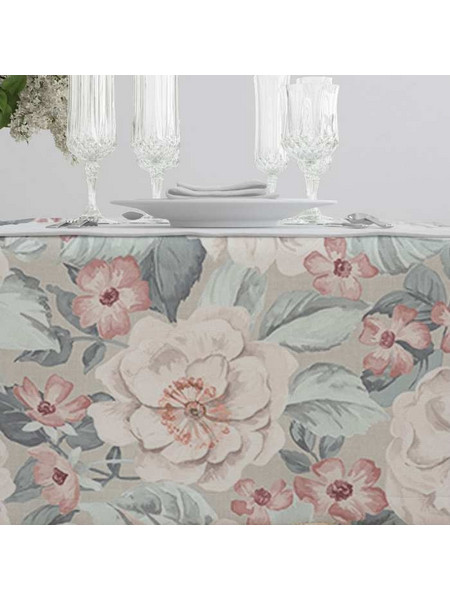 ΚΑΡΕ 90x90 (ROSES ΒΕΡΑΜΑΝ) - BOREA HOME ROSES ΒΕΡΑΜΑΝ / 50% ΒΑΜΒΑΚΙ-50% ΠΟΛΥΕΣΤΕΡ
