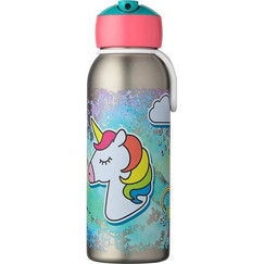 Mepal Flip-Up Campus Unicorn Παιδικό Μπουκάλι Θερμός Ανοξείδωτο με Καλαμάκι Ασημί 350ml