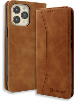 Bodycell Leather Book Case Brown (iPhone 14 Pro) 5206015014659