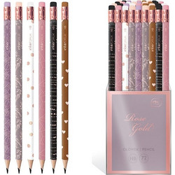 Μολύβια με γόμα Interdruk Rose Gold HB